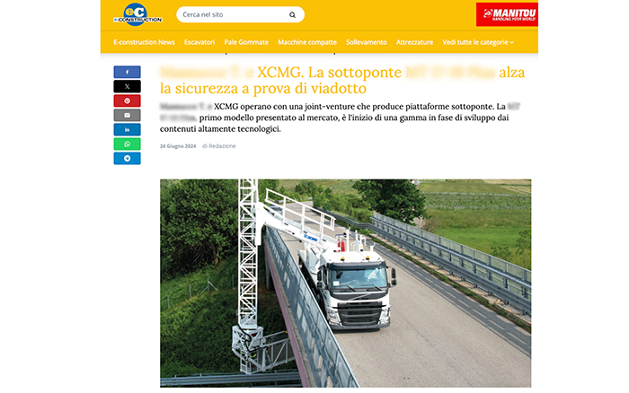欧洲媒体e-CONSTRUCTION点赞LETOU乐投桥梁检测车
